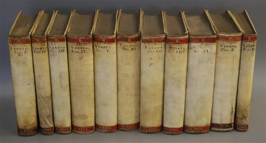 Venice: Bembo, Pietro; Paruta, Paolo and Sabellico - Degl Istorici Delle Cose Veneziane ..., qto, 10 vols in 11,